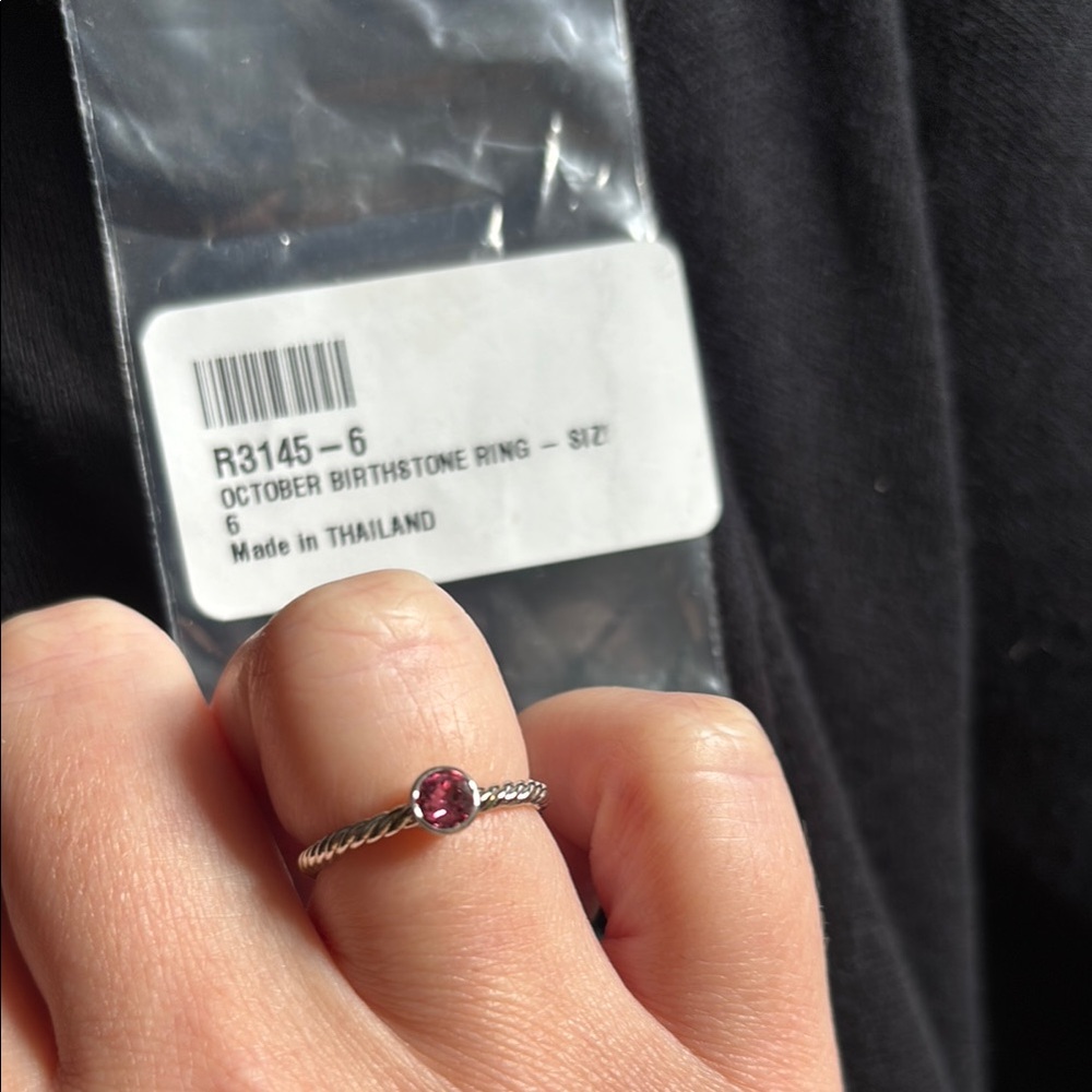 Touchstone Crystal Pink Minimalist Ring